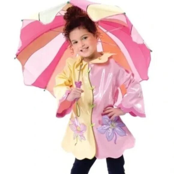 Kidorable Little Girl flower rain coat size 6